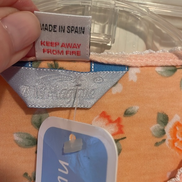 NWT Nuit Magique peach color button down short sleeve robe size L - Picture 8 of 11